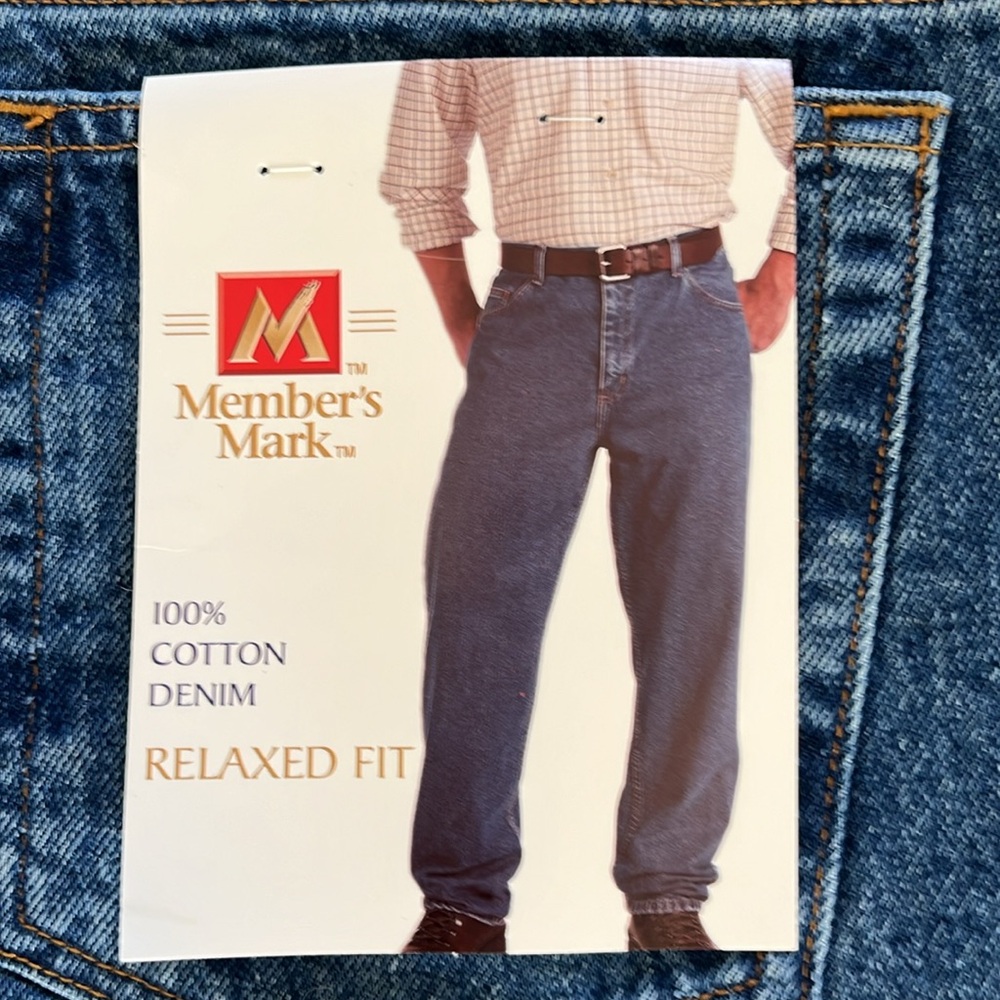 NWT Vintage 90s Y2K Member’s Mark Relaxed Fit Denim Jeans 38x30